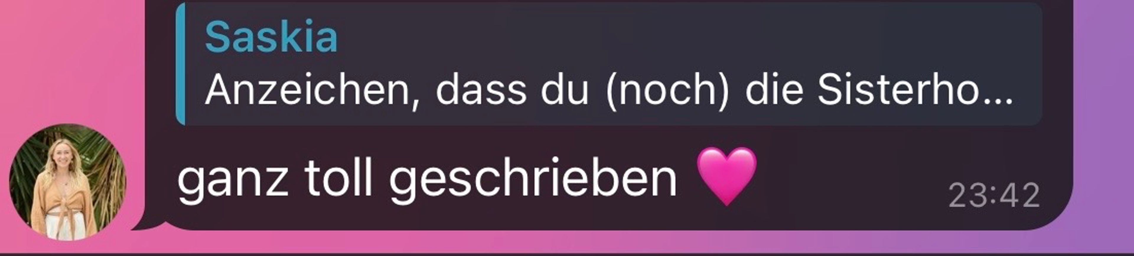 Screenshot einer Nachricht von Kund:innen