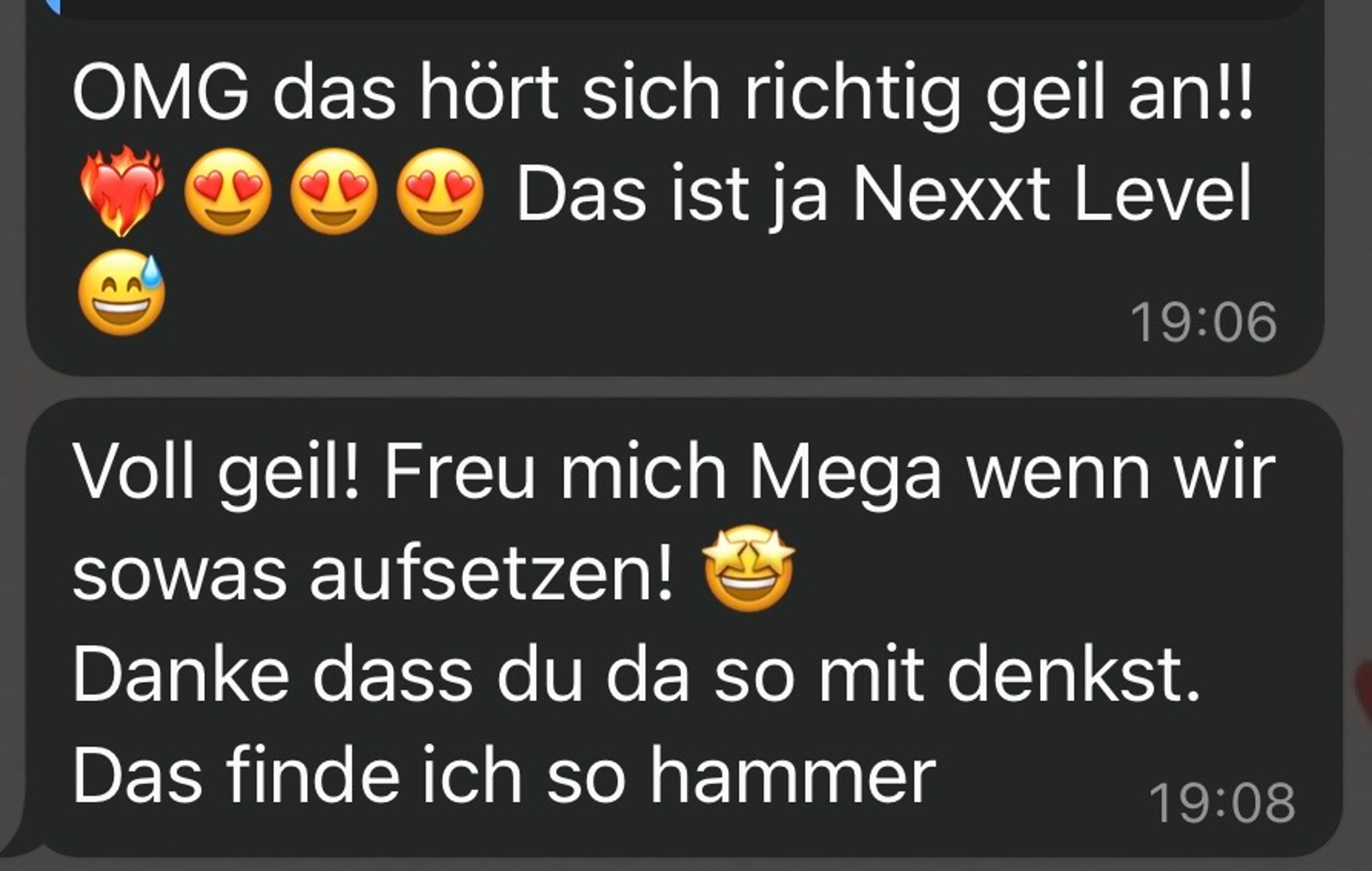 Screenshot einer Nachricht von Kund:innen