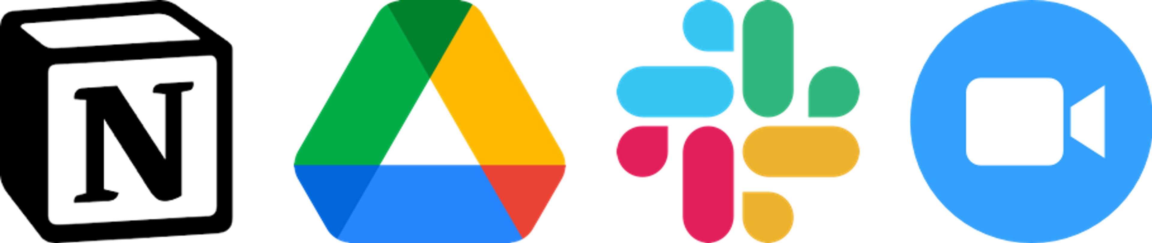Notion, Google Drive, Slack und Video-Call