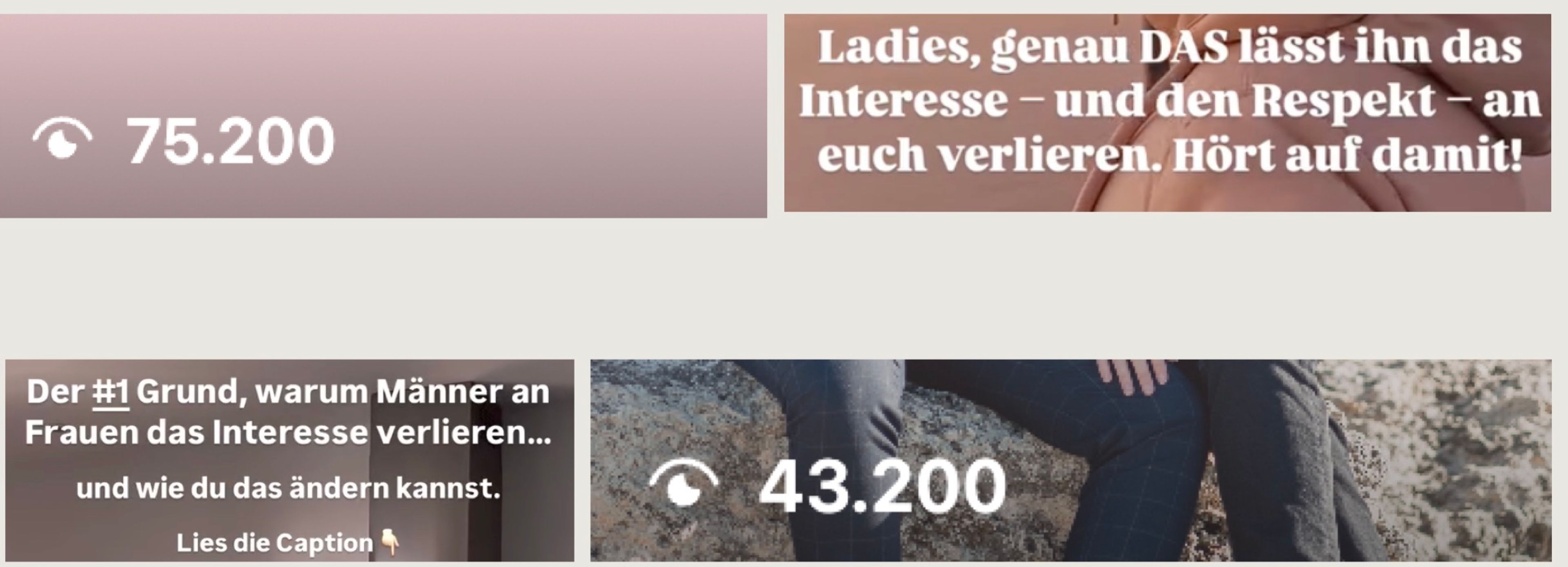 Recycelte Reels mit 43.200 und 75.200 Aufrufen