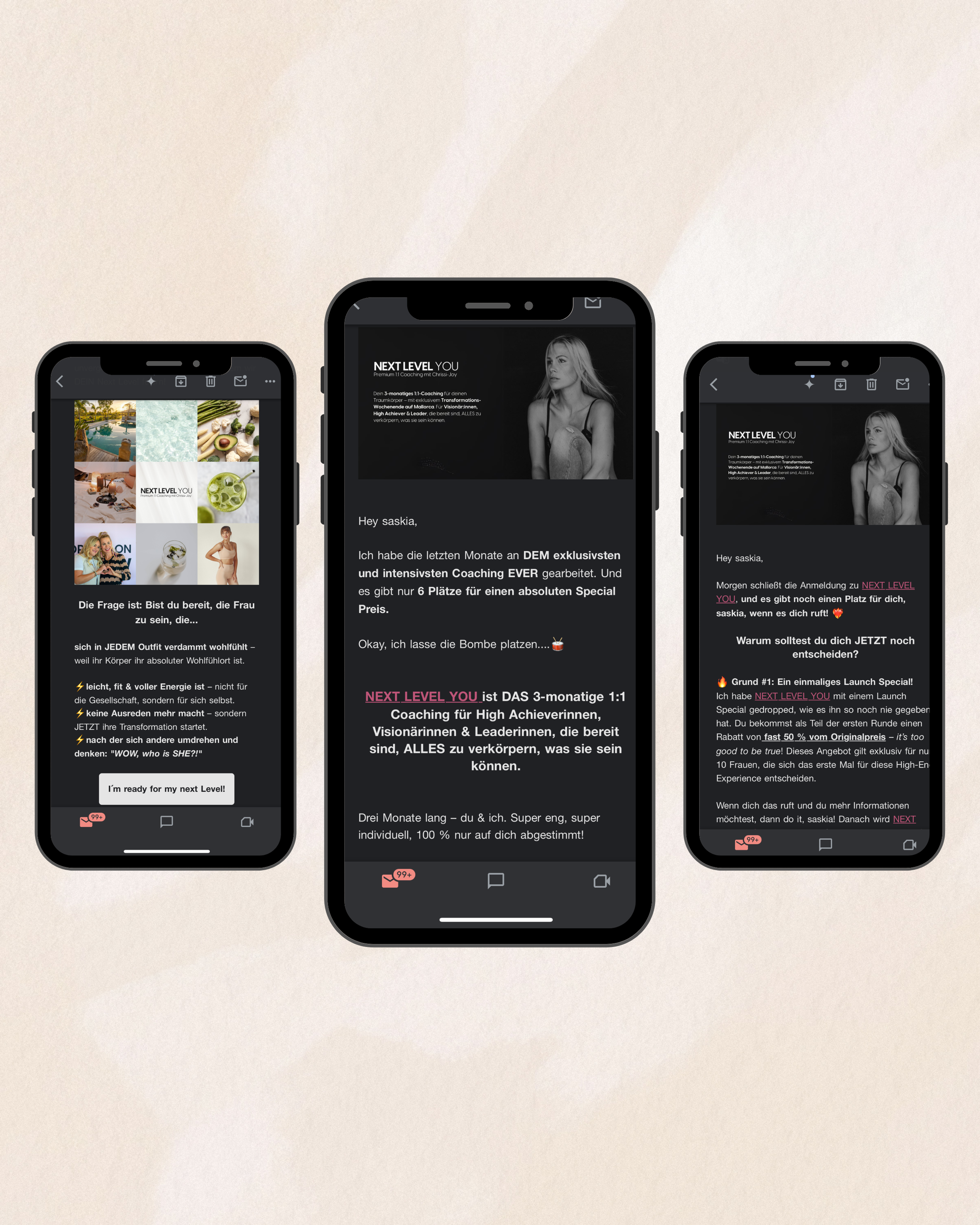 “Next Level You” – emails & sales stories – Chrissi-Joy
