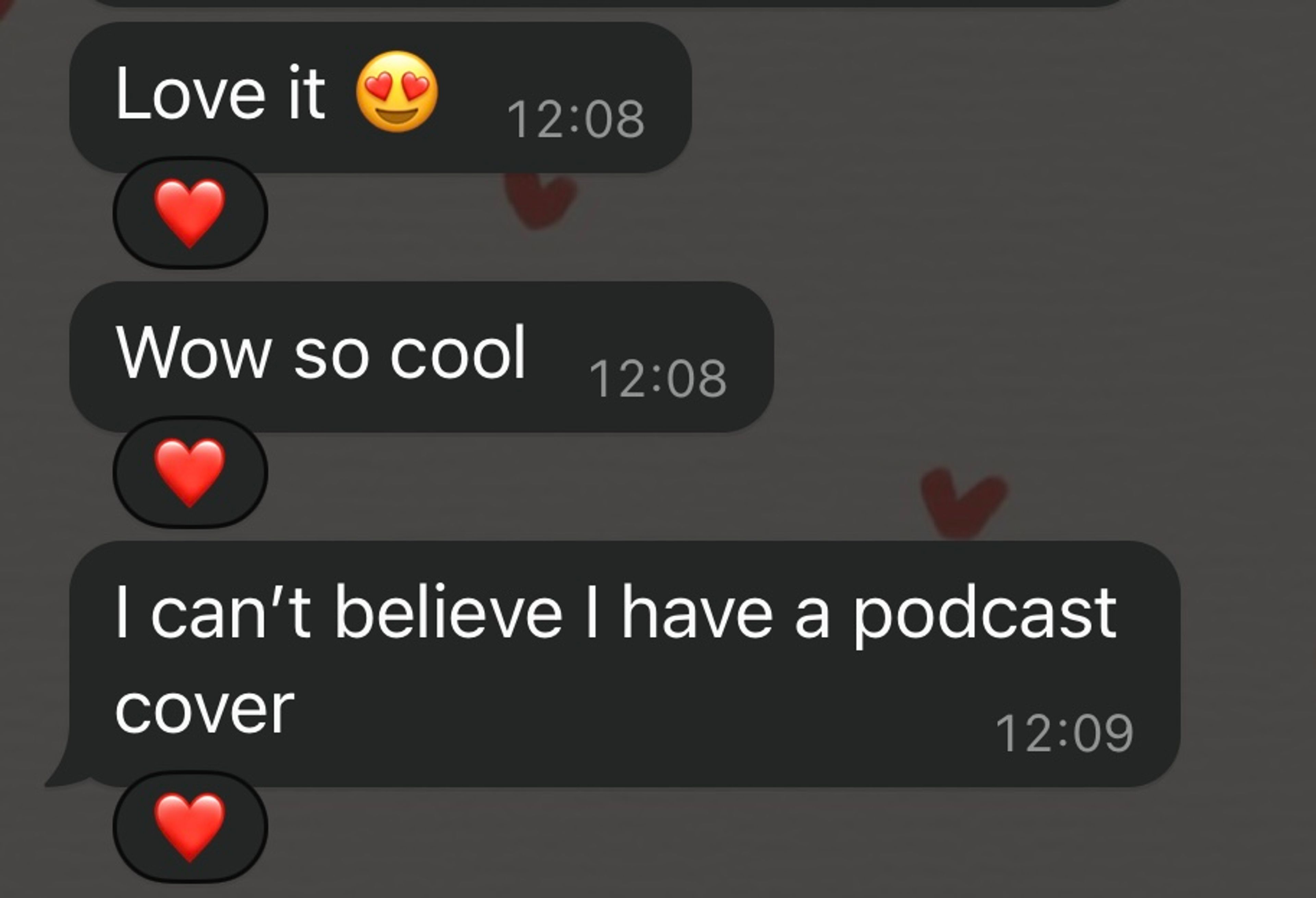 Screenshot of a client message