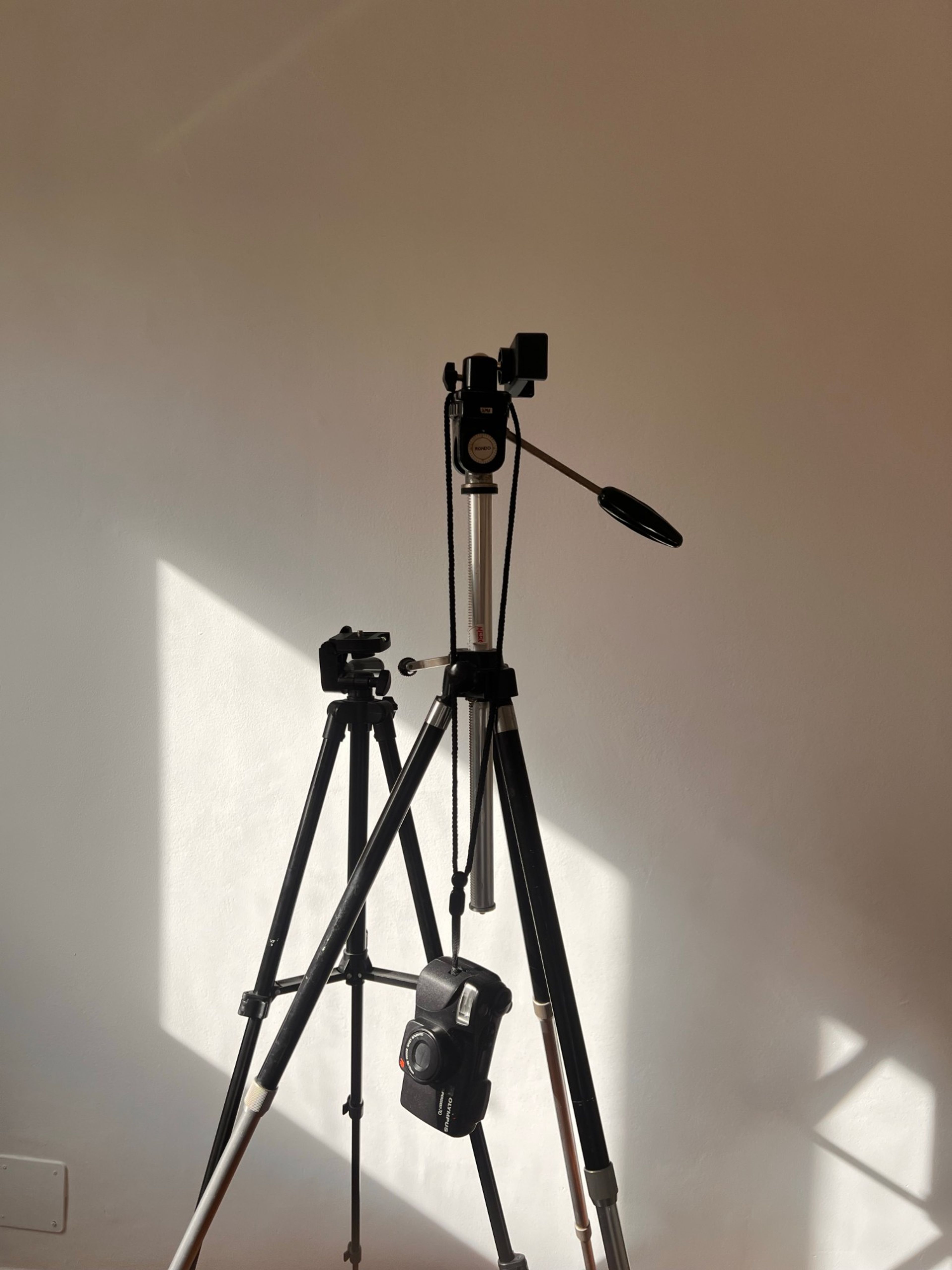 Stativ mit Kamera im Sonnenlicht