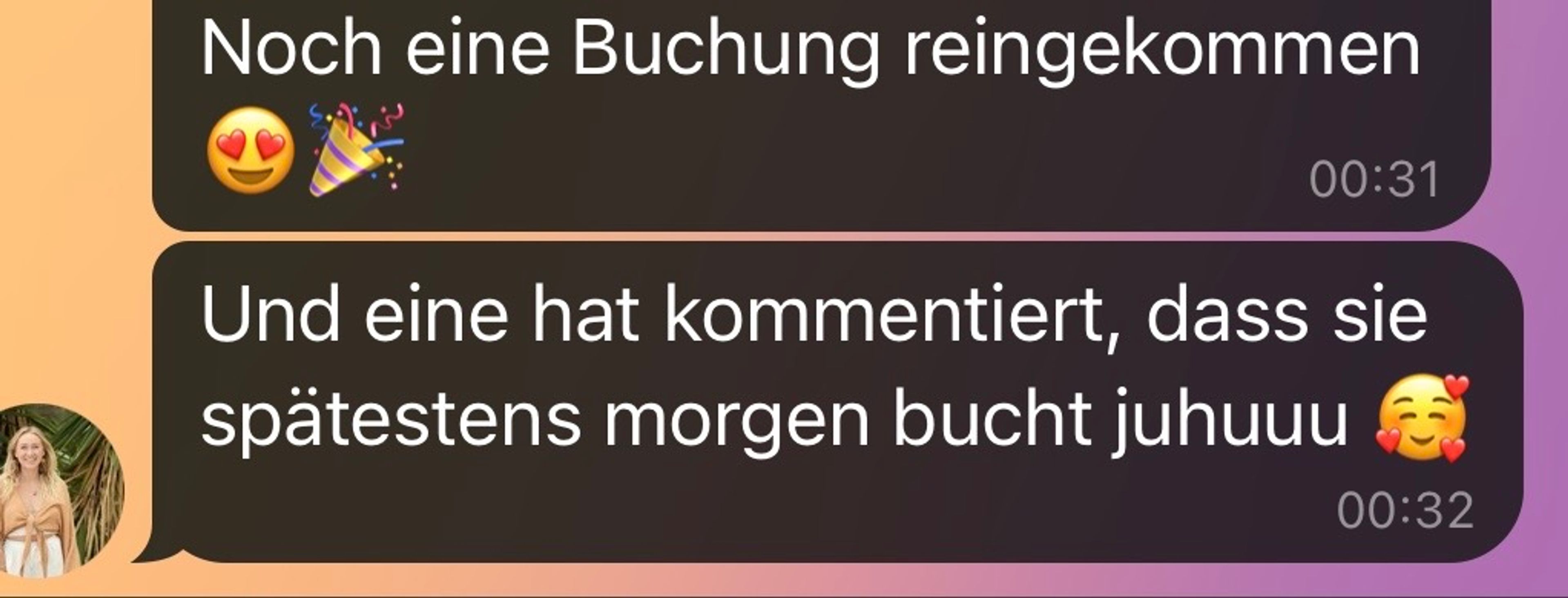 Screenshot einer Nachricht von Kund:innen