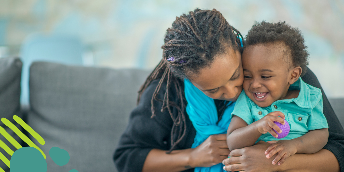 single mom with her adopted child