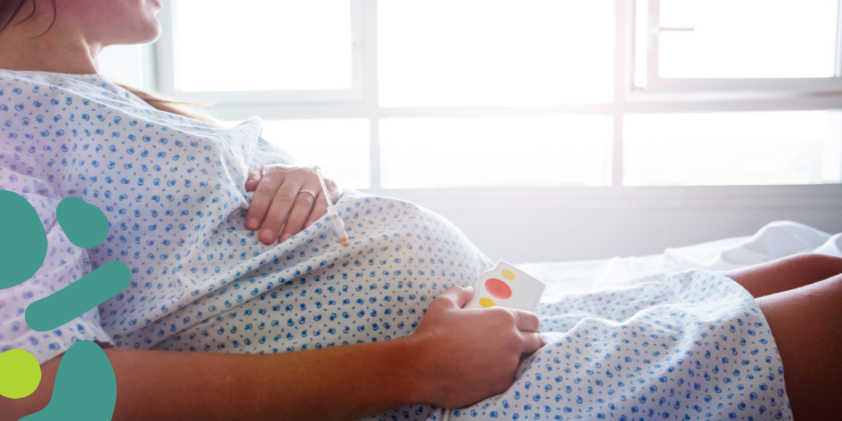 pregnant woman waiting to give birth at the hospital