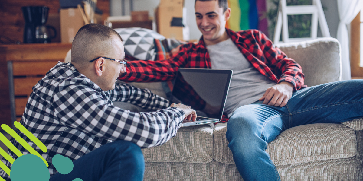 gay couple researching the adoption home study process