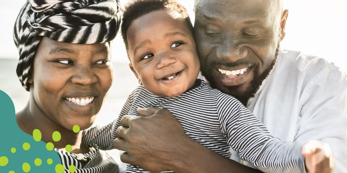 african american couple with a newborn baby