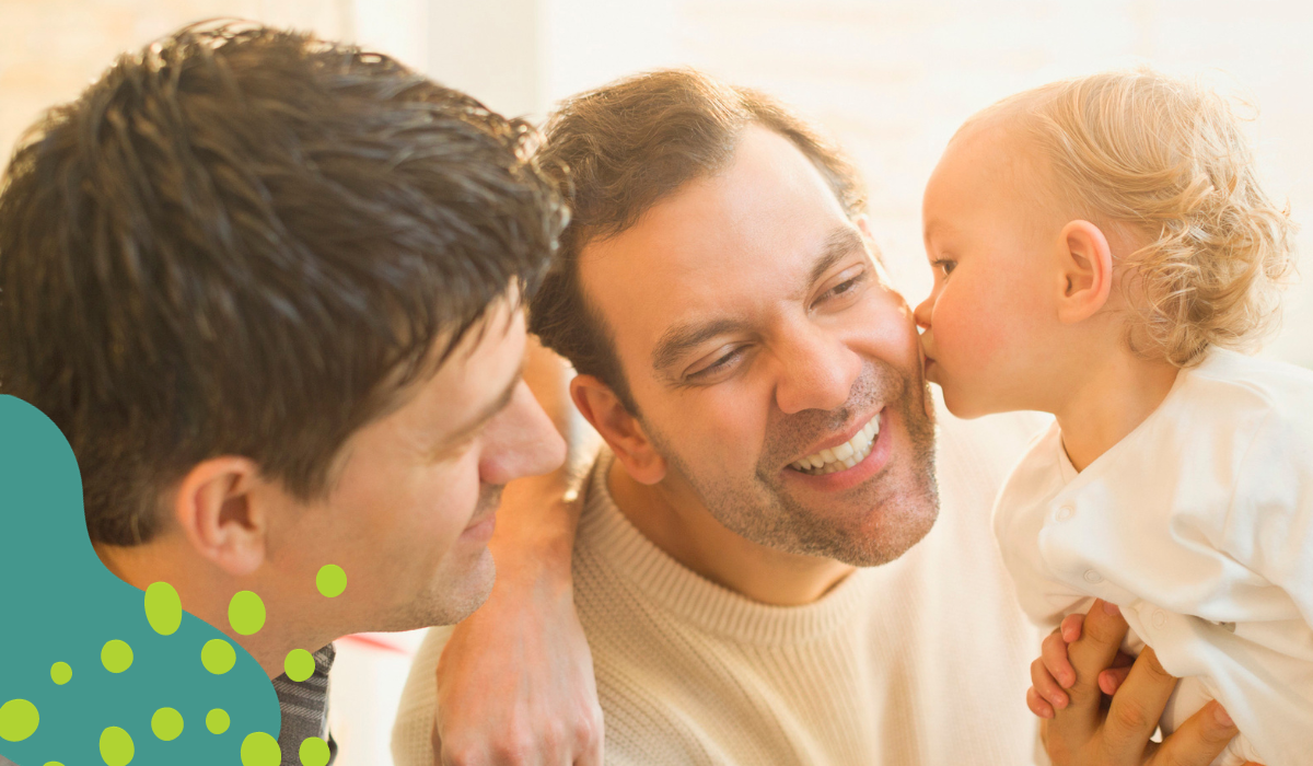 lgbtq adoptive parents with their new baby