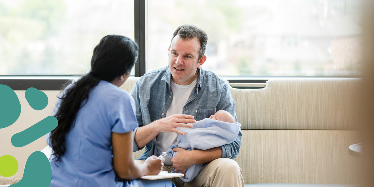 single parent at the hospital with adopted baby