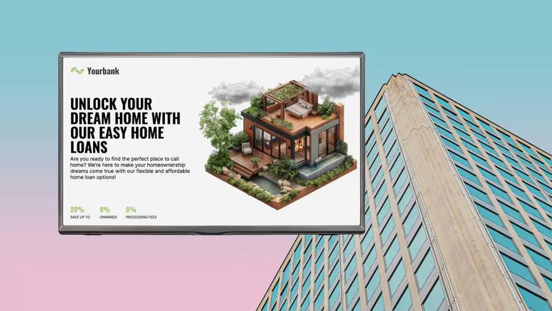 Digital signage template for banking