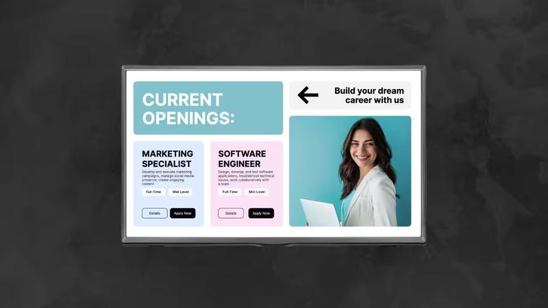Content idea for reception digital signage