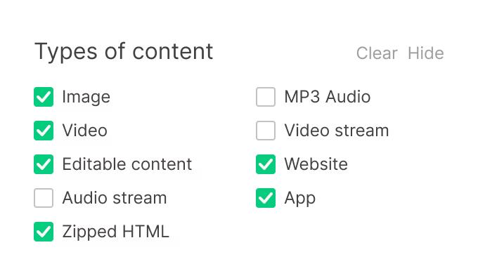 Content types