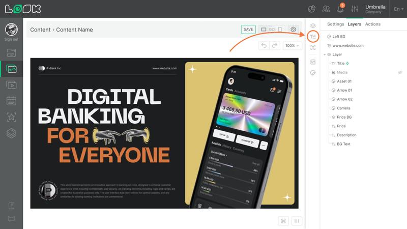 Editable content layer