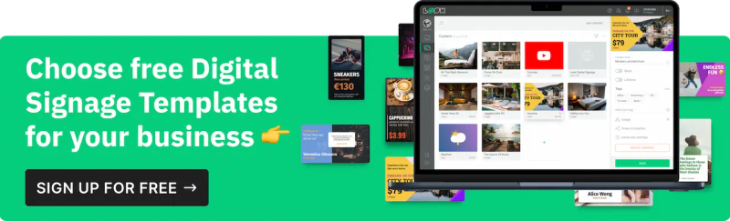 Choose free digital signage template in Look CMS
