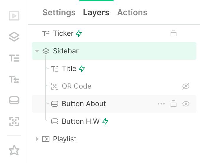 Actions layers