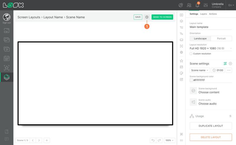 Screen layout settings