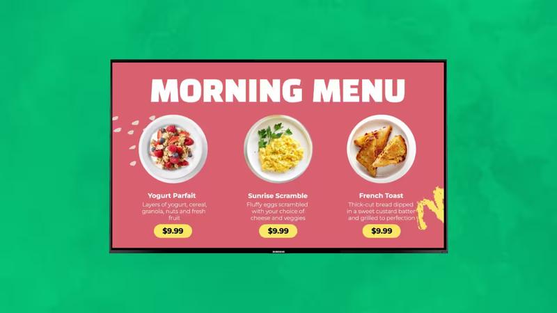 Breakfast menu board template