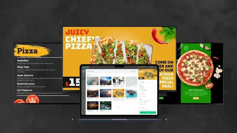 Pizza digital menu boards free templates th