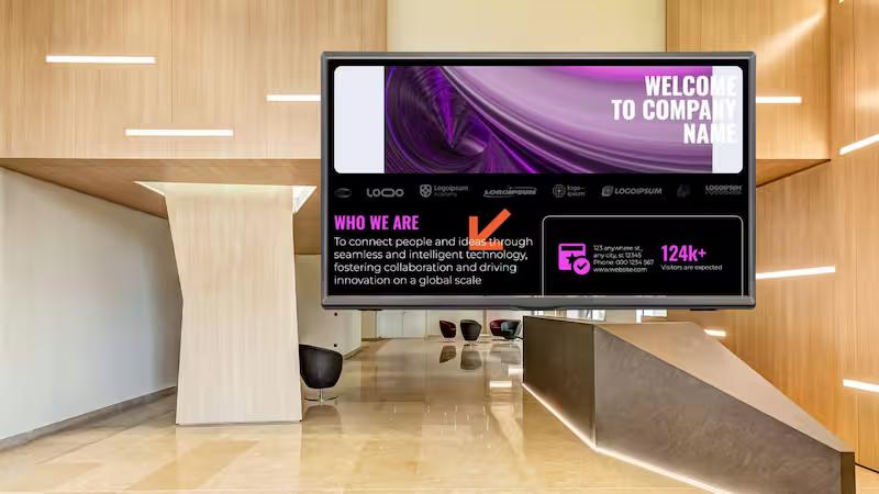 Reception digital signage ideas for your office welcome area th