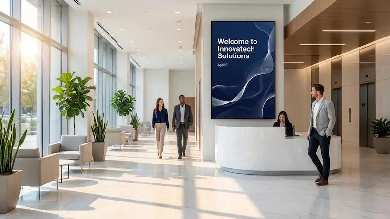 Lobby digital signage rotation tips th