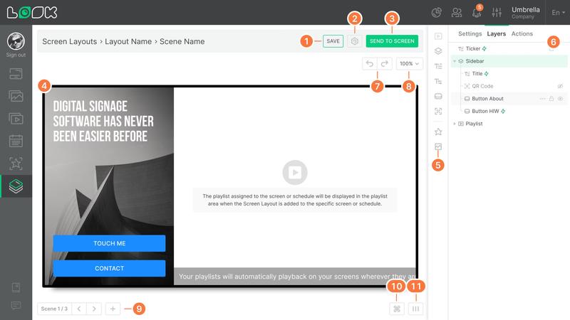Screen layout editor interface
