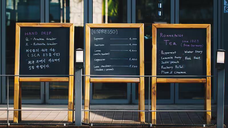 Menu board types th