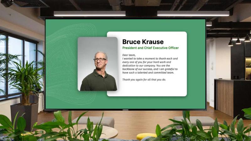 Company values digital signage content