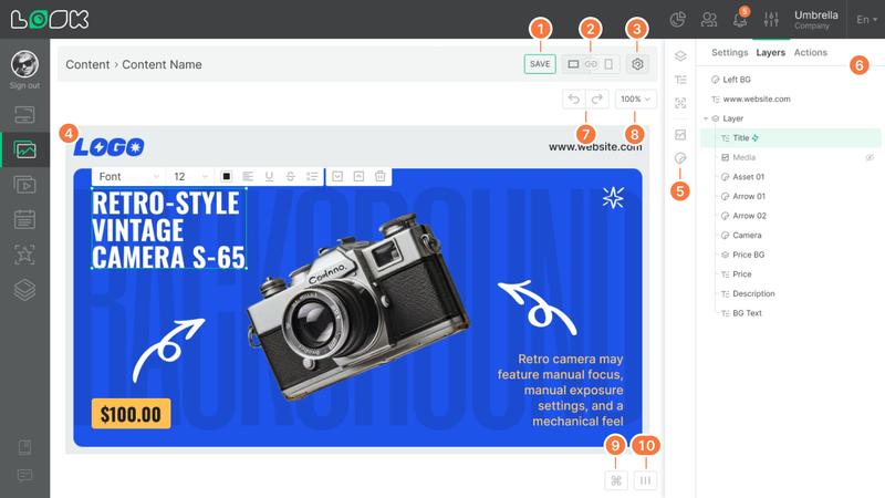 Content creator interface
