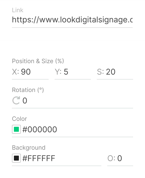 QR code settings