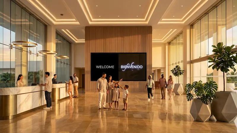 Multilingual resort digital signag th