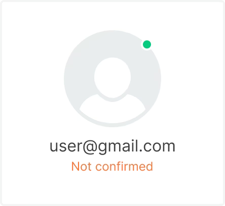 Unconfirmed user card