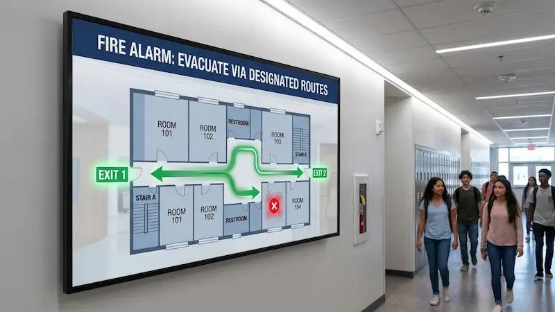 Emergency alerts school digital signage th