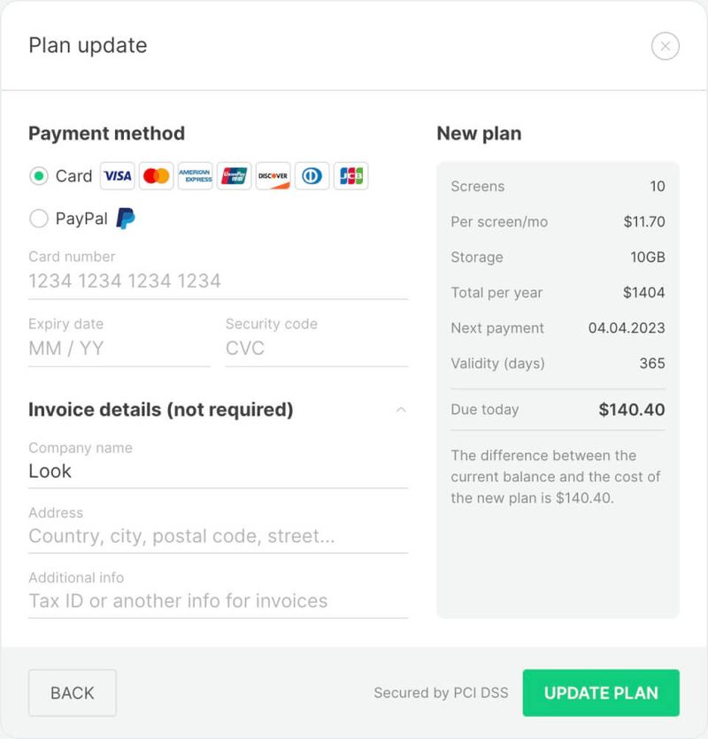 Plan update
