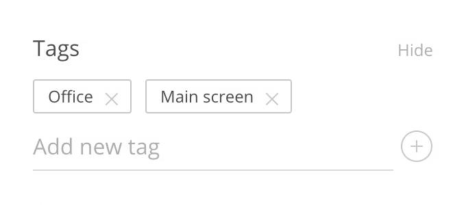 Screen tags