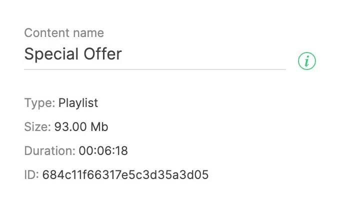 Playlist info