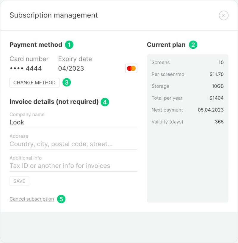 Subscription management
