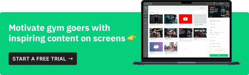 Gym digital signage CMS