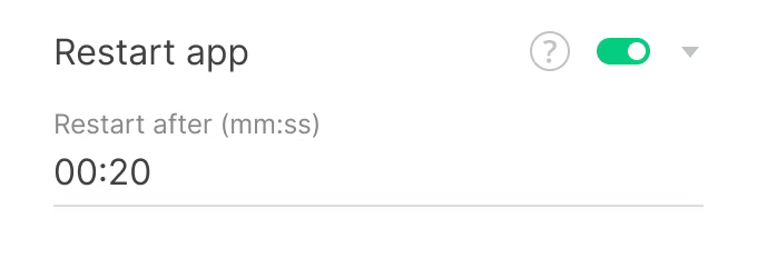 Restart app
