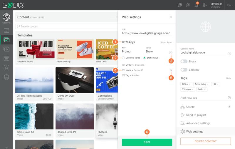 Web content settings