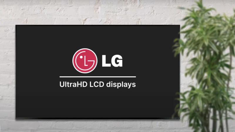 LG digital signage display on the wall