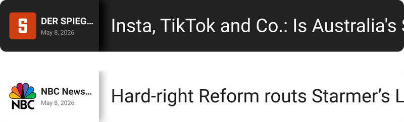 News apps ticker view