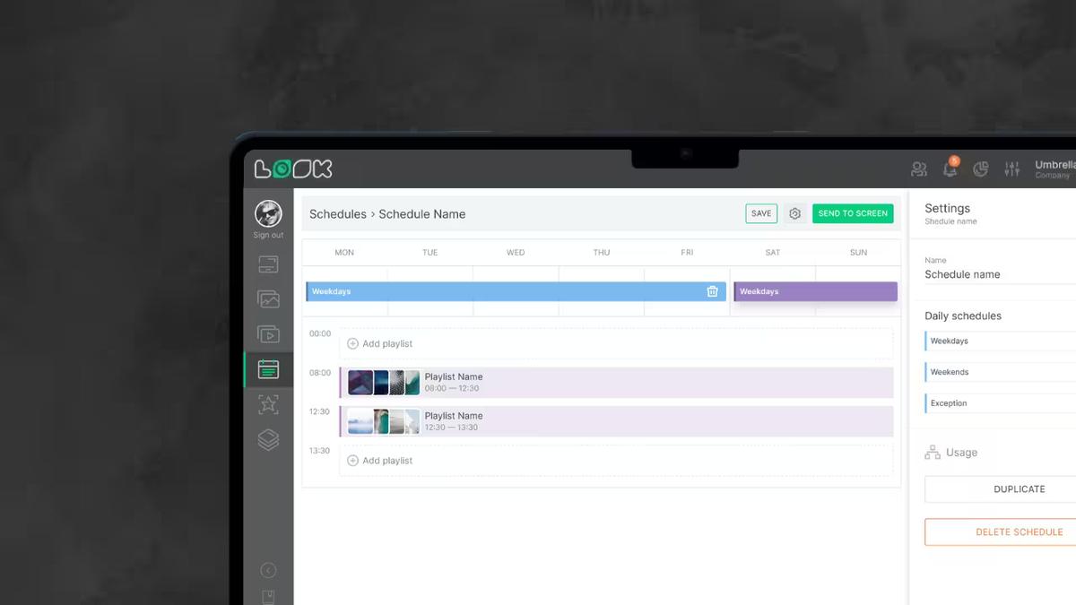 Digital signage scheduling tool
