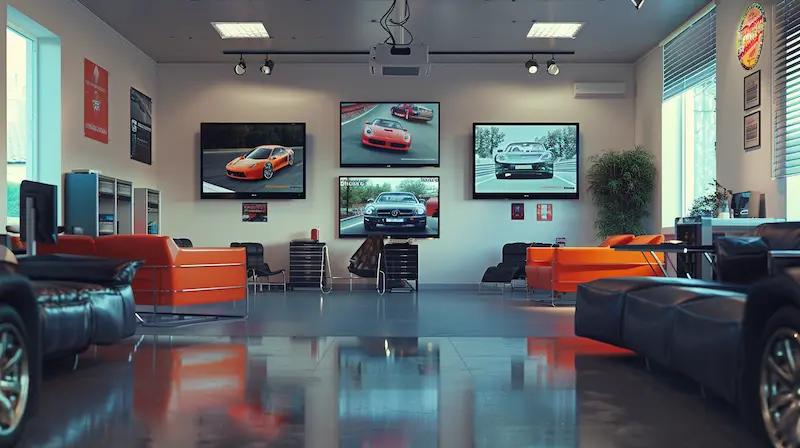 Autoshop waiting room digital signage th