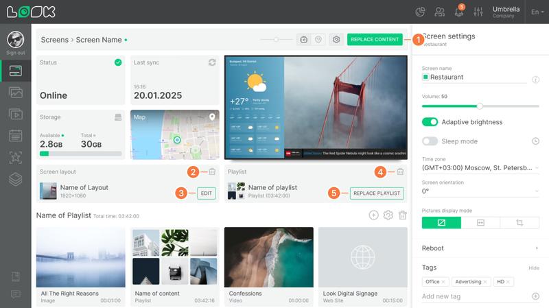 Screen layout