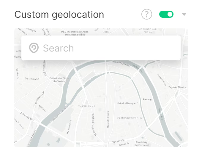 Custom geolocation