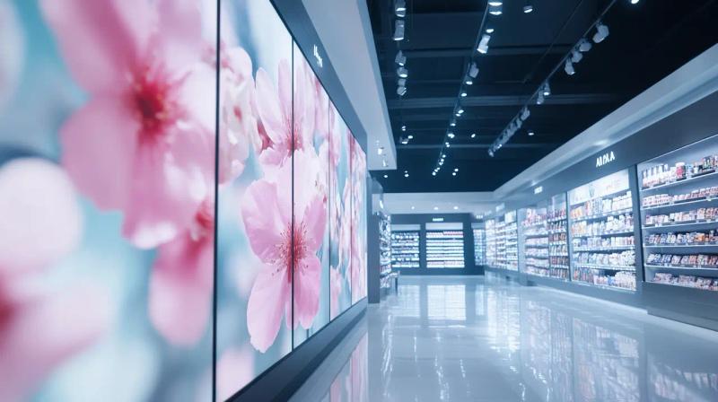 Video wall in retail space