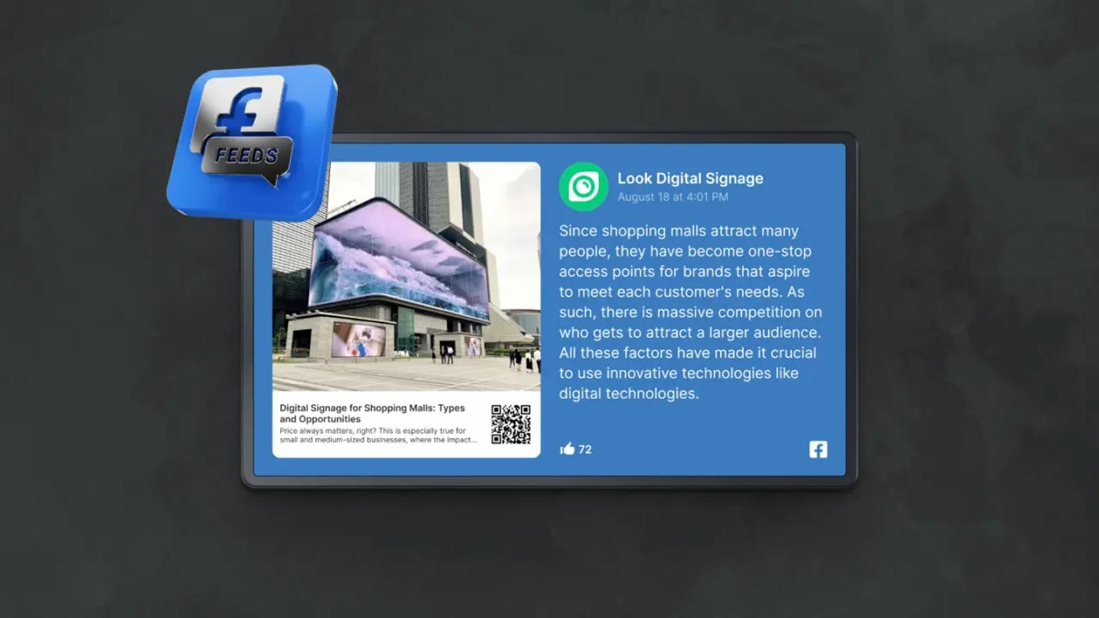 Facebook on screen