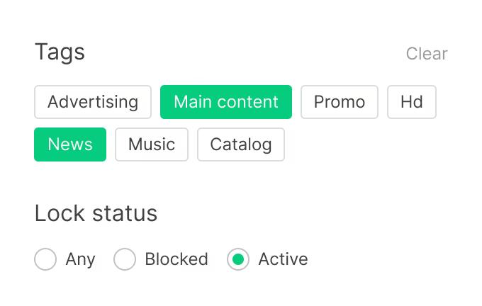 Content tags & Lock status