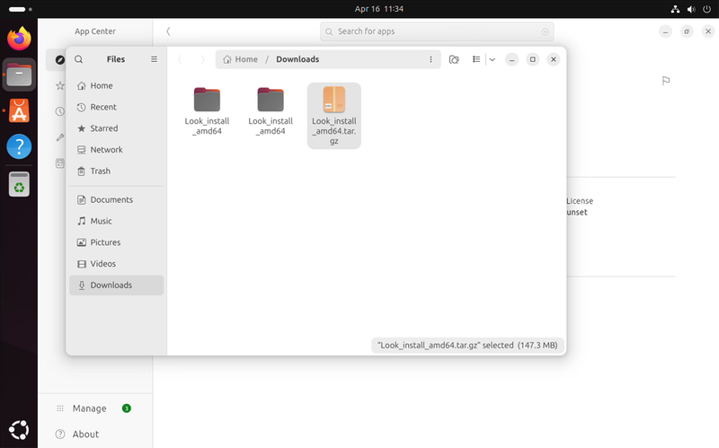 Linux interface with Look_install_amd64.tar.gz file.